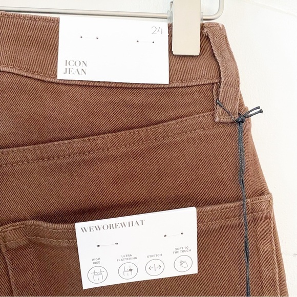 WeWoreWhat High Rise Stretch Jean in Cacao Brown NWT - Picture 11 of 13